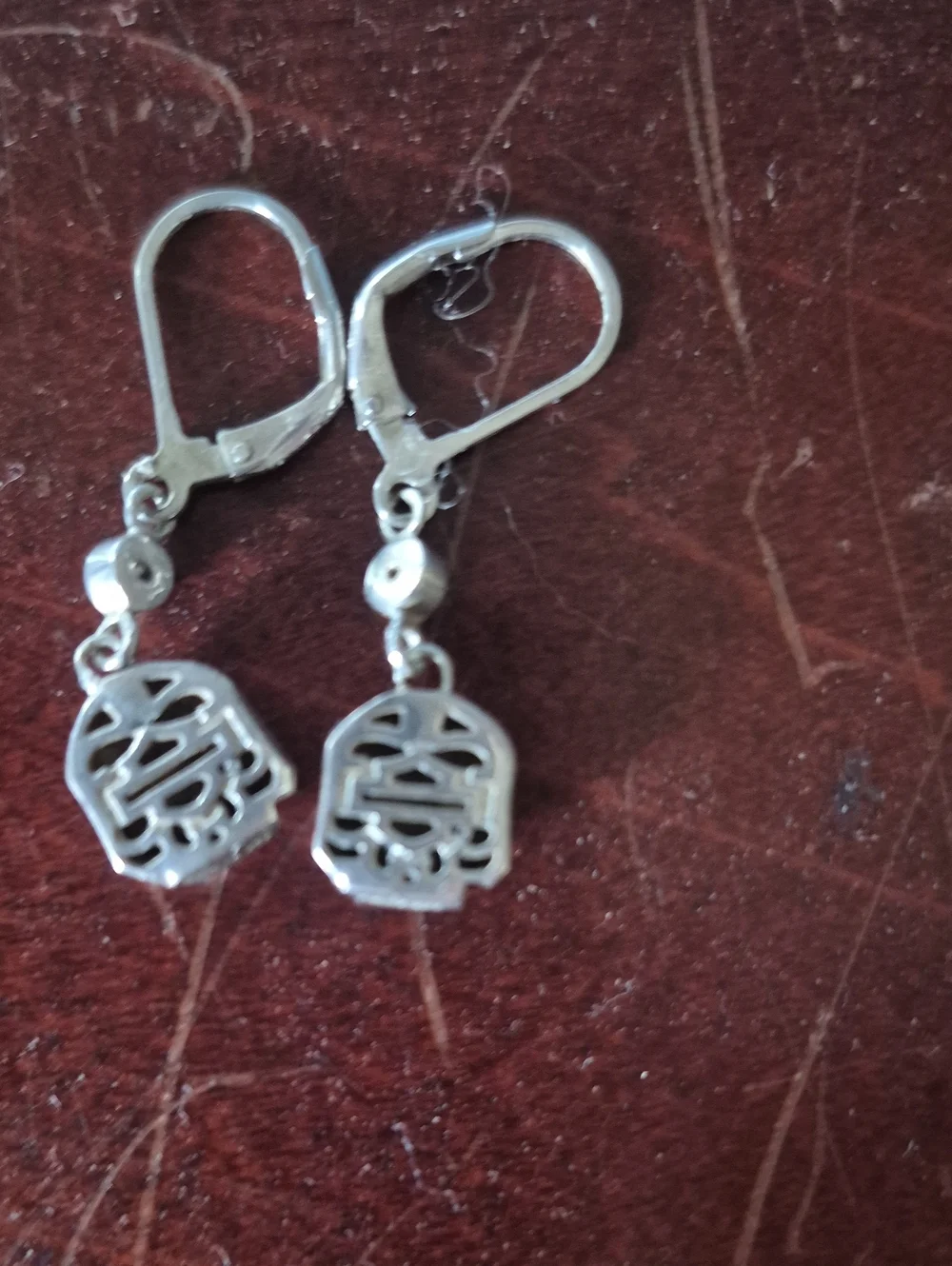Silver Skull Dangle Earrings - Women's Gothic Accessories